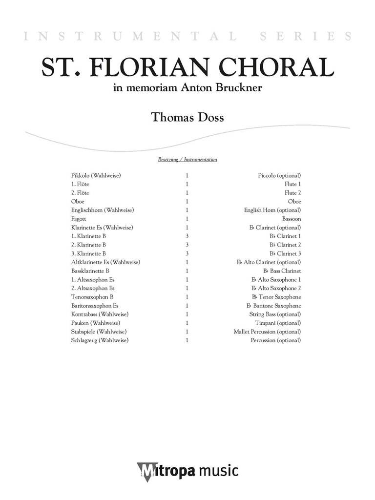 Thomas Doss: St. Florian Choral: Holzbläserensemble