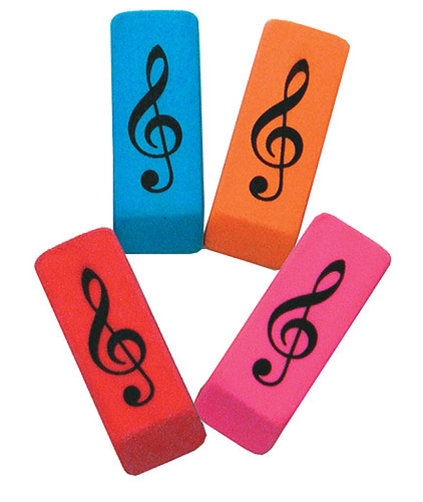 Wedge Eraser Treble Clef - Pack of 10