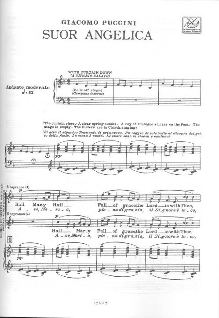 Giacomo Puccini: Suor Angelica: Opern Klavierauszug