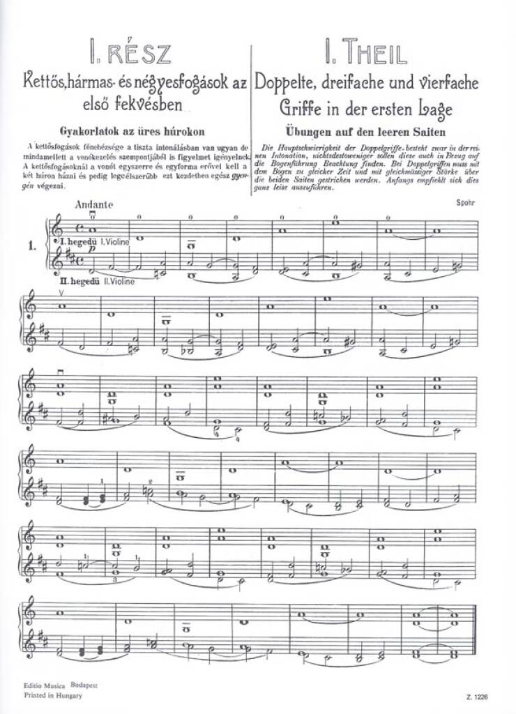 Doppelgriff-Schule für Violine op. 50 Vol. 1
