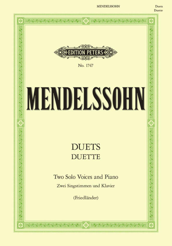 Felix Mendelssohn Bartholdy: Vocal Duets: Gesang Solo