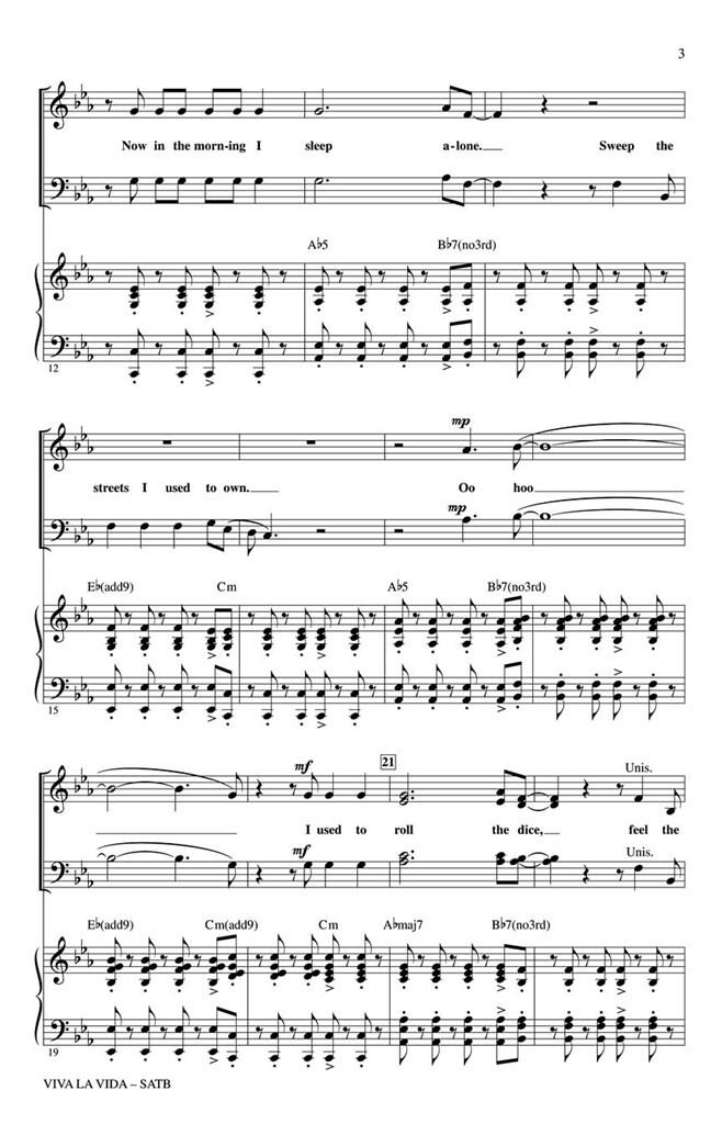 Chris Martin: Viva la Vida: (Arr. Mark Brymer): Gemischter Chor mit Klavier/Orgel