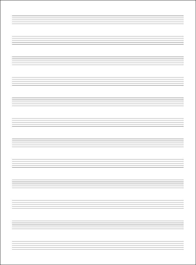 Quaderno di musica - 12 righi, 64 pp. carta avorio: Notenpapier