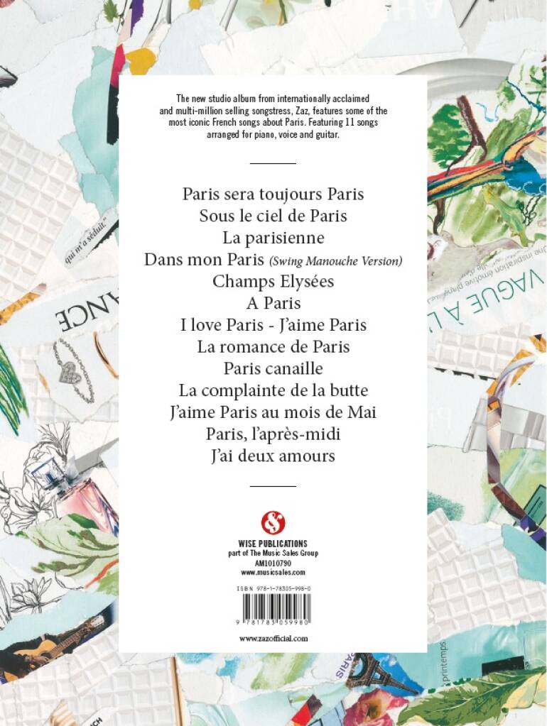 Zabaleta: Paris: Klavier, Gesang, Gitarre (Songbooks)