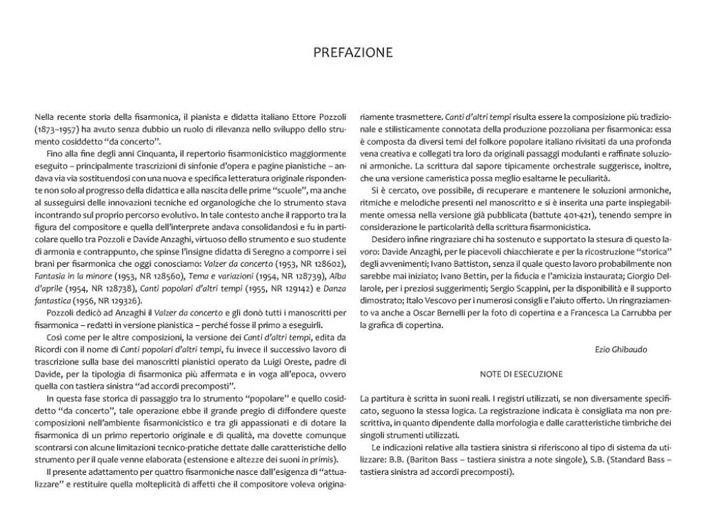 Ettore Pozzoli: Canti popolari d'altri tempi: Akkordeon Ensemble