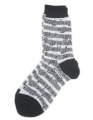 Women's Socks: Sheet Music (Black/White)