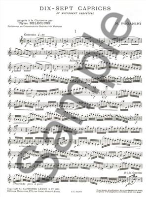Niccolò Paganini: 17 Caprices for Clarinet: Klarinette Solo