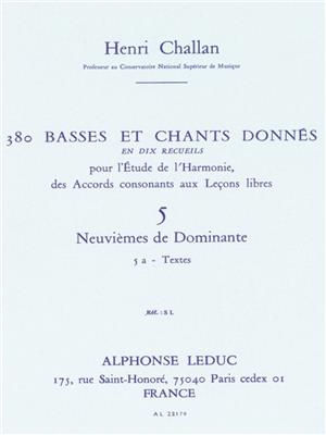 Henri Challan: 380 Basses et Chants Donnés Vol. 5A: Gesang Solo