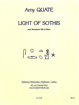 Amy Quate: Light of Sothis for Alto Saxophone and Piano: Saxophon