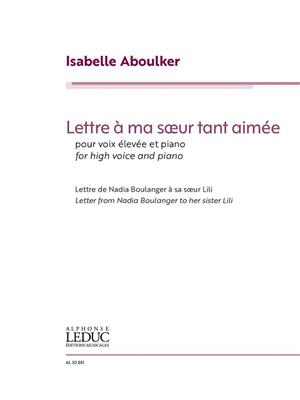 Isabelle Aboulker: Lettre à ma soeur tant aimée: Gesang mit Klavier