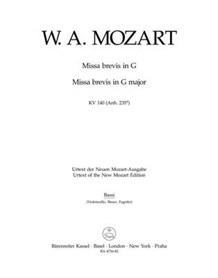 Wolfgang Amadeus Mozart: Missa brevis in G major K.140: Gemischter Chor mit Ensemble