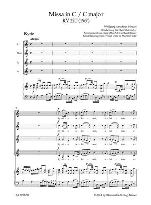 Wolfgang Amadeus Mozart: Missa Brevis In C K.220 Sparrow-Mass: Frauenchor mit Begleitung