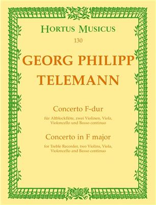 Georg Philipp Telemann: Concerto For Treble Recorder In F: Orchester mit Solo