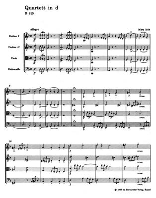 Franz Schubert: Streichquartett d-Moll D 810 "Der Tod und das: Streichquartett