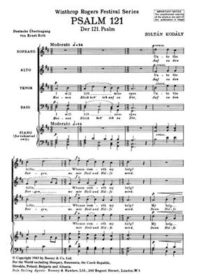 Zoltán Kodály: Psalm 121: Gemischter Chor mit Begleitung