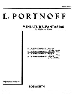 Leo Portnoff: Russian Fantasy No. 2 in D minor: Violine mit Begleitung