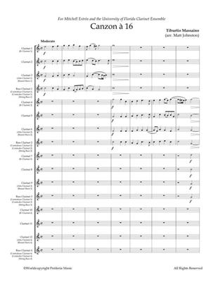 Tiburtio Massaino: Canzon à 16: (Arr. Matt Johnston): Klarinette Ensemble