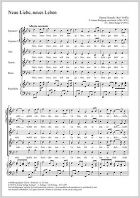 Fanny Hensel: Neue Liebe, Neues Leben: (Arr. Denis Rouger): Gemischter Chor mit Klavier/Orgel