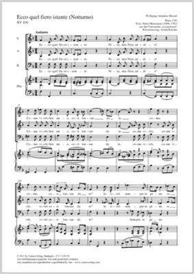 Wolfgang Amadeus Mozart: Ecco quel fiero istante: (Arr. Armin Kircher): Gemischter Chor mit Klavier/Orgel