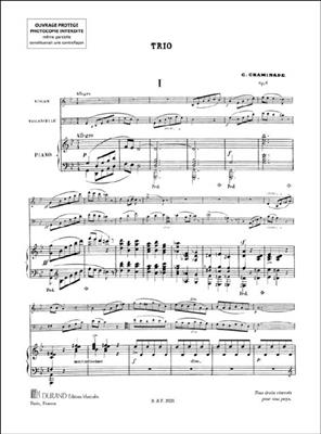 Cécile Chaminade: Trio Op 11 Sol Mineur Vl-Vlc-Piano: Kammerensemble