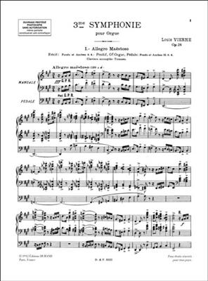 Louis Vierne: Symphonie N 3 Op 28: Orgel