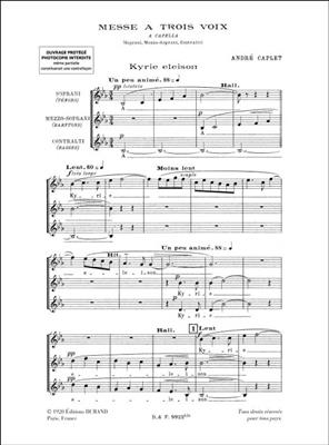 André Caplet: Messe à trois voix: Frauenchor A cappella