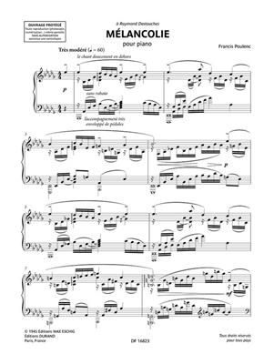 Francis Poulenc: Mélancolie: Klavier Solo