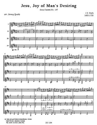 Johann Sebastian Bach: Jesu Joy of Man's Desiring & Kanon: Gitarre Trio / Quartett