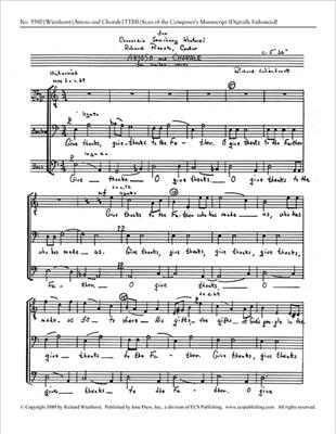 Richard Wienhorst: Arioso and Chorale: Männerchor A cappella