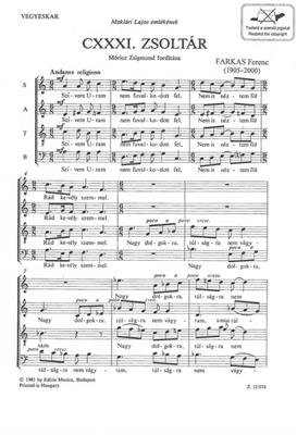 Psalm CXXXI: Gemischter Chor A cappella