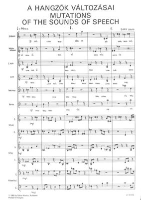 László Sáry: Mutations of the Sounds of Speech für gem. Chor,: Gemischter Chor mit Begleitung