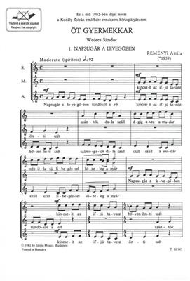 Five Children's Choruses: Kinderchor A cappella