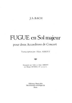Johann Sebastian Bach: Fugue En Sol Majeur: Akkordeon Ensemble