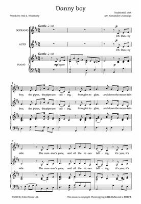 Danny Boy: (Arr. Alexander L'Estrange): Frauenchor mit Klavier/Orgel