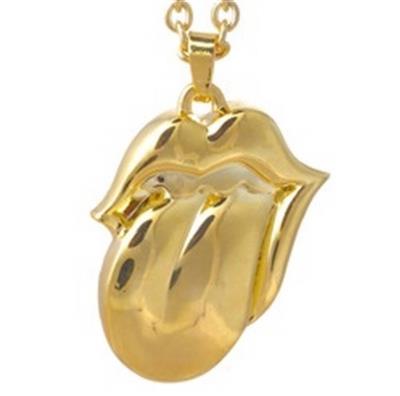 Rolling Stones Gold Tongue Necklace