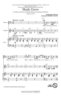Shady Grove: (Arr. Robert I. Hugh): Gemischter Chor mit Begleitung