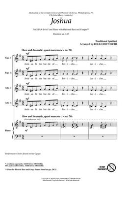 Joshua: (Arr. Rollo Dilworth): Frauenchor mit Begleitung