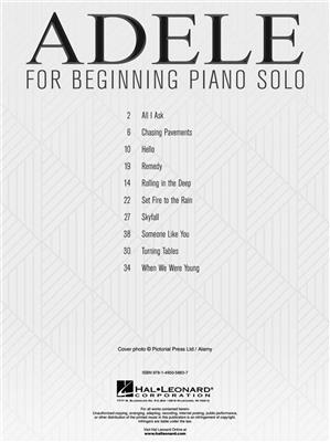Adele: Adele For Beginning Piano Solo: Easy Piano