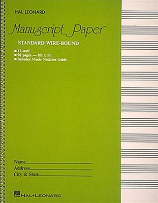 Standard Wirebound Manuscript Paper (Green Cover): Notenpapier