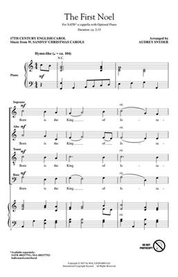 The First Noel: (Arr. Audrey Snyder): Gemischter Chor A cappella