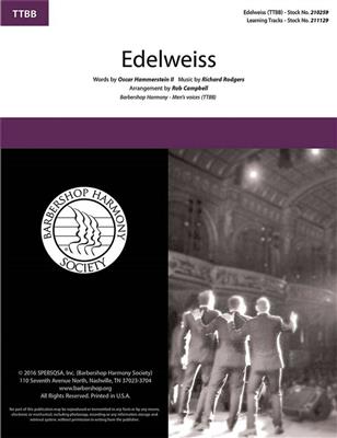 Oscar Hammerstein II: Edelweiss: (Arr. Rob Campbell): Männerchor A cappella