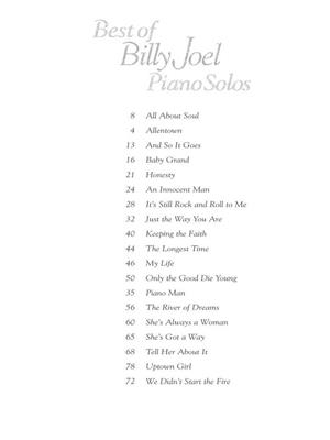 Billy Joel: Best Of Billy Joel Piano Solos: Klavier Solo
