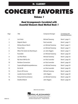 Concert Favorites Vol. 1 - Bb Clarinet: (Arr. John Higgins): Blasorchester