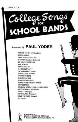 College Songs for School Bands - Conductor's Score: Blasorchester
