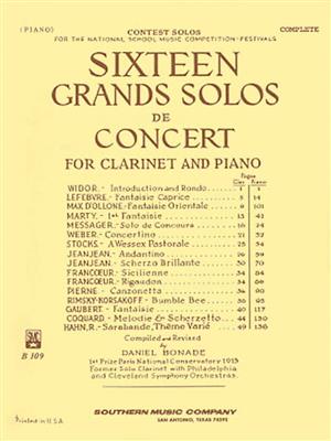 16 Grand Solos de Concert: (Arr. Daniel Bonade): Klarinette mit Begleitung