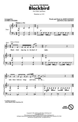John Lennon: Blackbird: (Arr. Audrey Snyder): Frauenchor mit Klavier/Orgel
