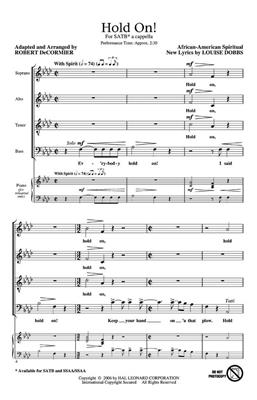 Hold On!: (Arr. Robert DeCormier): Gemischter Chor mit Begleitung