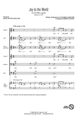 Georg Friedrich Händel: Joy To The World: (Arr. Philip Lawson): Gemischter Chor mit Begleitung