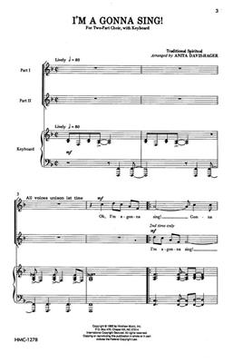 I'm A Gonna Sing!: (Arr. Anita Davis): Frauenchor mit Klavier/Orgel