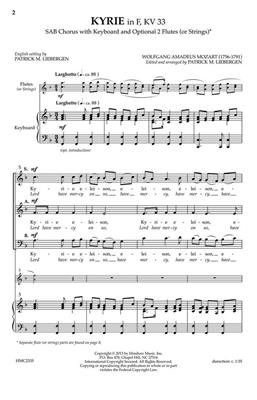 Wolfgang Amadeus Mozart: Kyrie In F, Kv33: (Arr. Patrick M. Liebergen): Gemischter Chor mit Klavier/Orgel